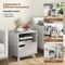 Costway 1/2 PCS Nightstand Sofa Side End Table with Storage Shelf & Drawer Space-Saving White